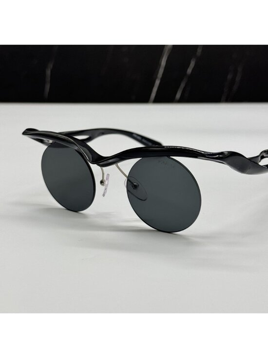 NEW PRADA PRA18S 1AB5S0 SUNGLASSES PR A18S 1AB5S0 ROUND BLACK UNISEX SPR A18S main image 8